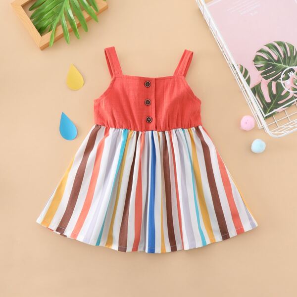 

Baby Girl Striped Swing Cami Dress, Multicolor