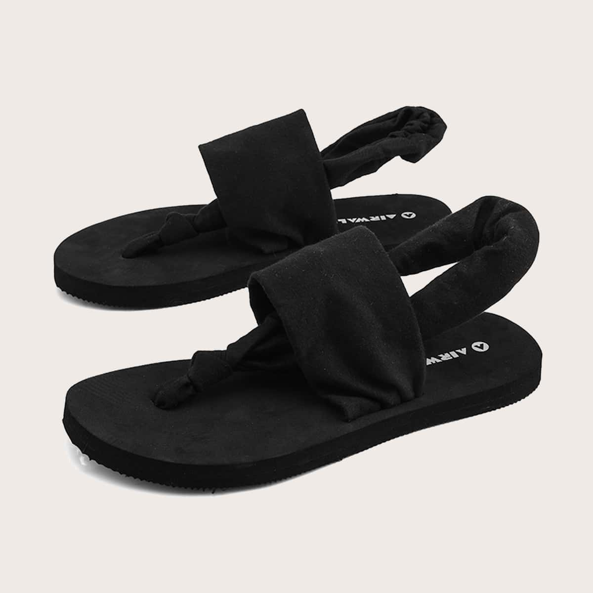 

Minimalist Slingback Thong Sandals, Black