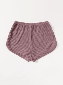 Muchica Waffle Knit Solid Track Shorts - Dusty Pink - View 2