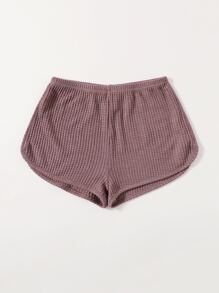 Muchica Waffle Knit Solid Track Shorts - Dusty Pink - View 4