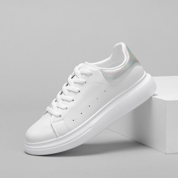 

Holographic Detail Skate Shoes, White