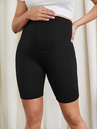 SHEIN Maternity Wide Waistband Biker Shorts World Cup