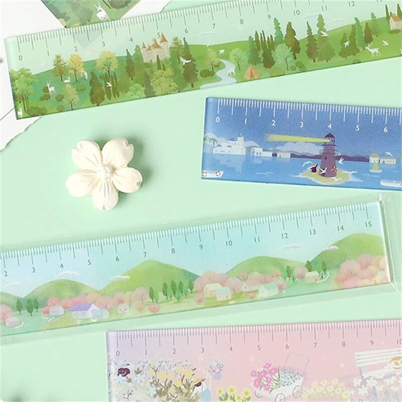 

1pc Mixed Pattern Random Ruler, Multicolor