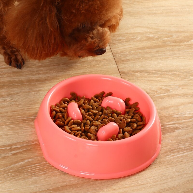 

1pc Slow Feeding Pet Bowl, Pink