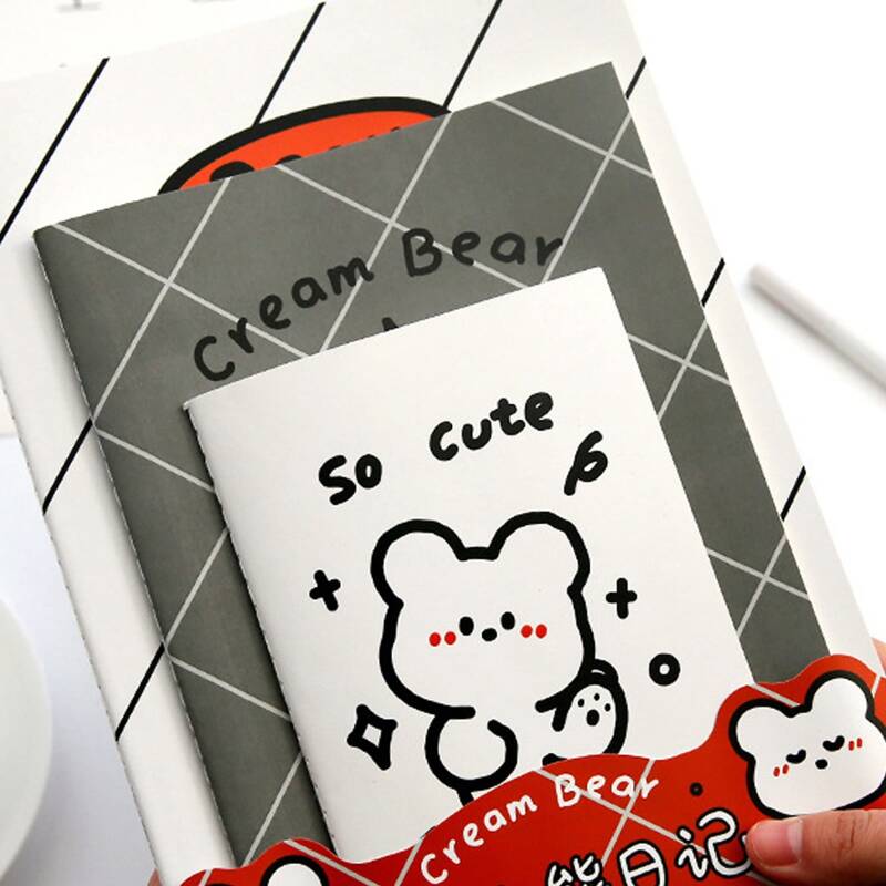 

3pcs Cartoon Bear Print Cover Notebook, Multicolor