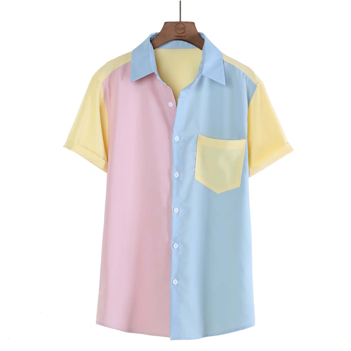 

Guys Color-block Button Up Shirt, Multicolor