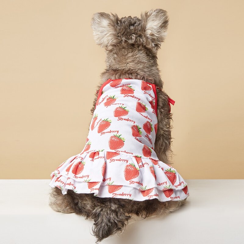 

Strawberry Print Pet Dress, Red