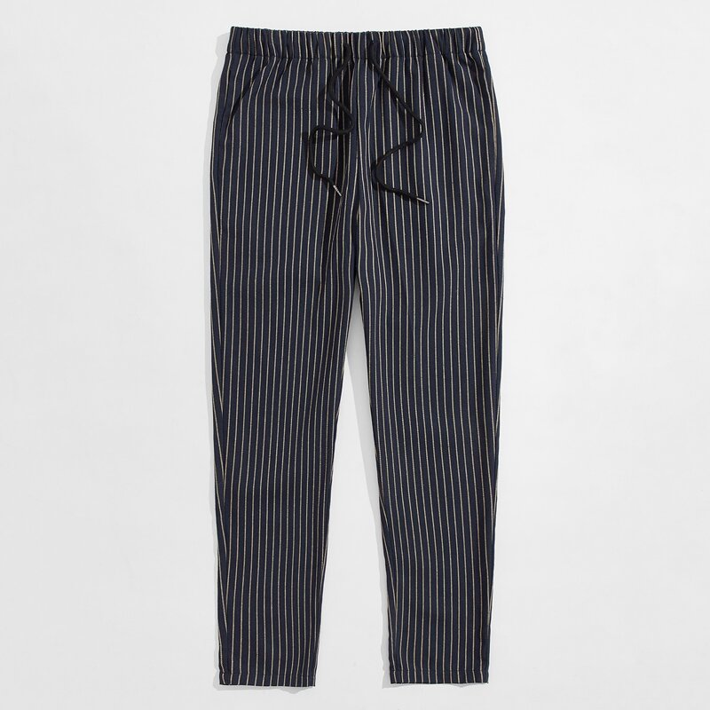 

Guys Striped Print Pants, Black