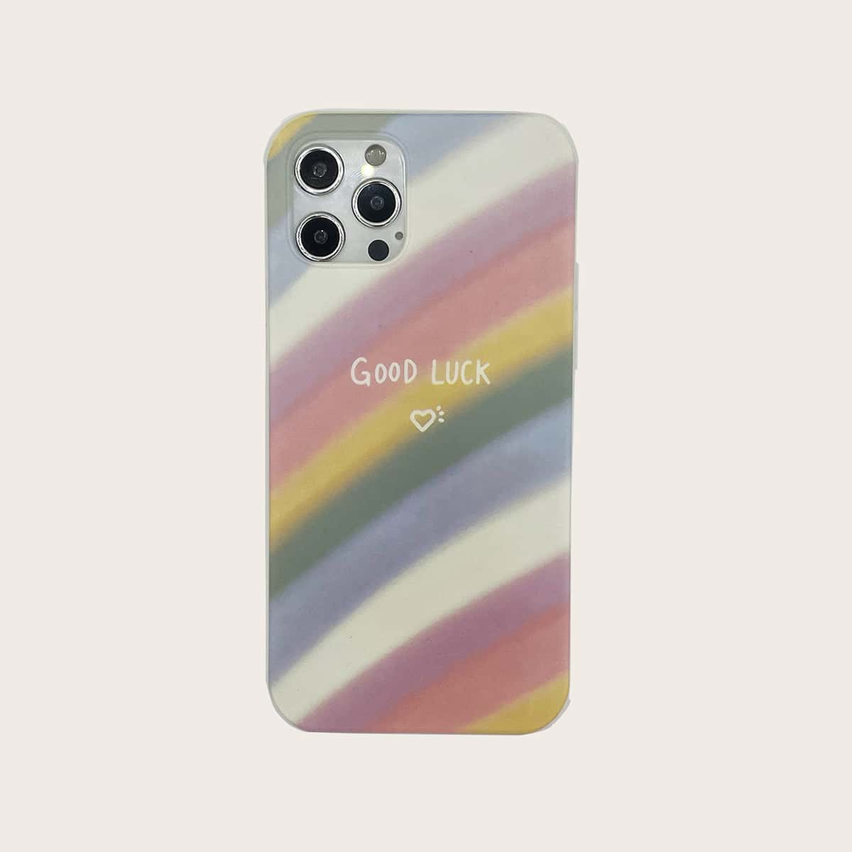 

Rainbow Striped Print Phone Case, Multicolor