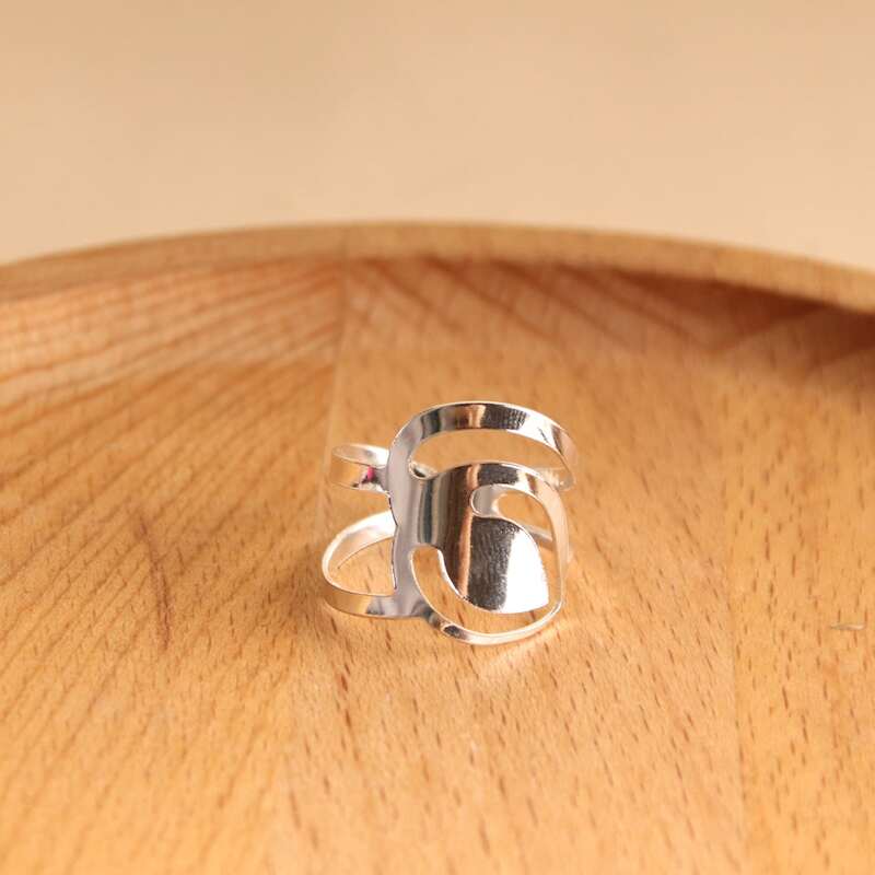 

1pc Hollow Out Ring, Silver