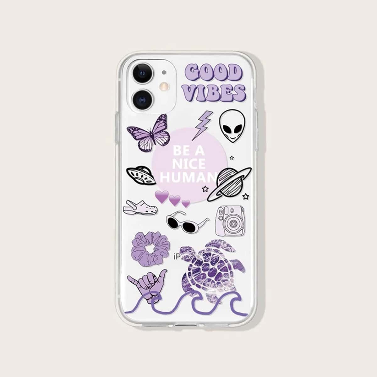 

Cartoon Print Phone Case, Multicolor