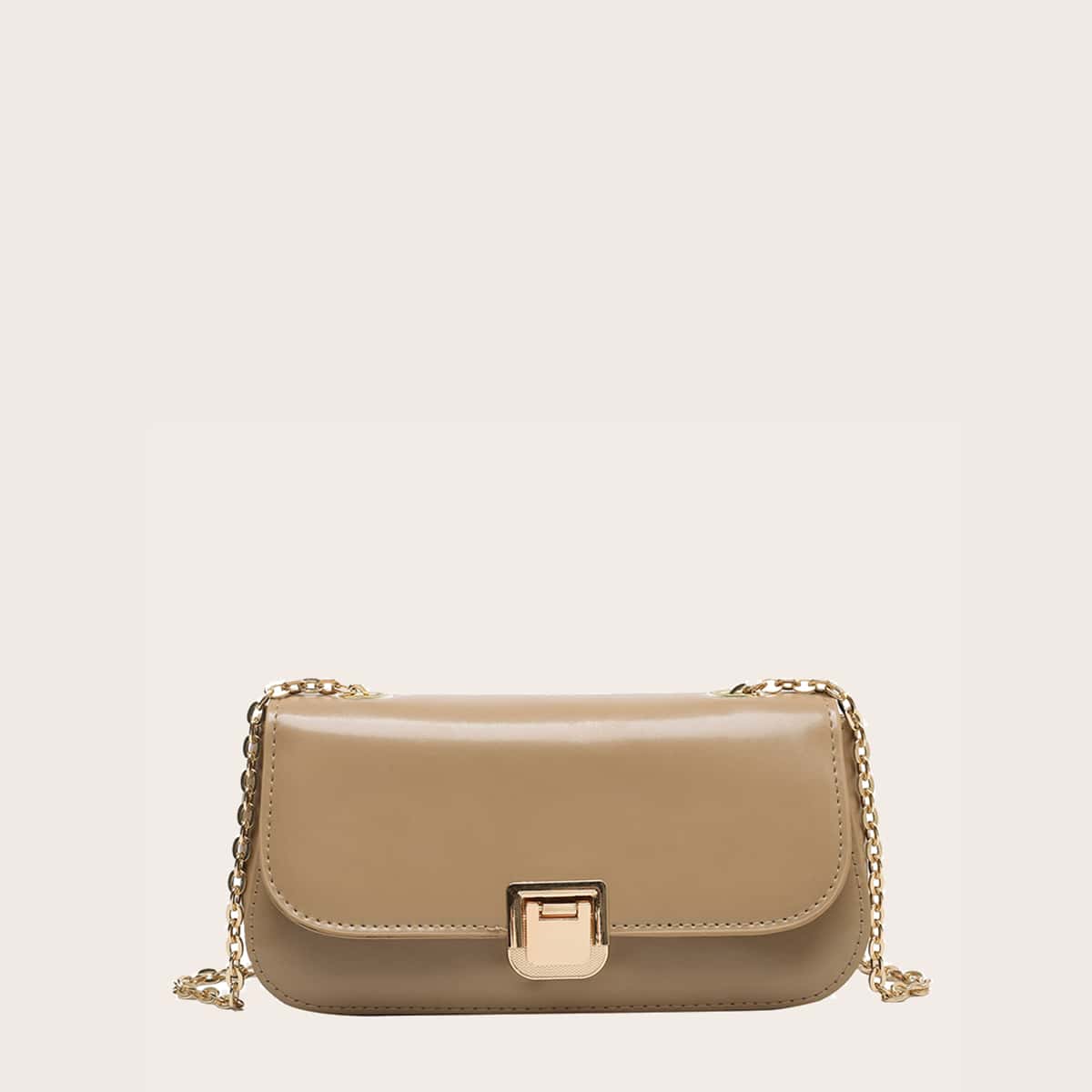 

Solid Chain Crossbody Bag, Khaki