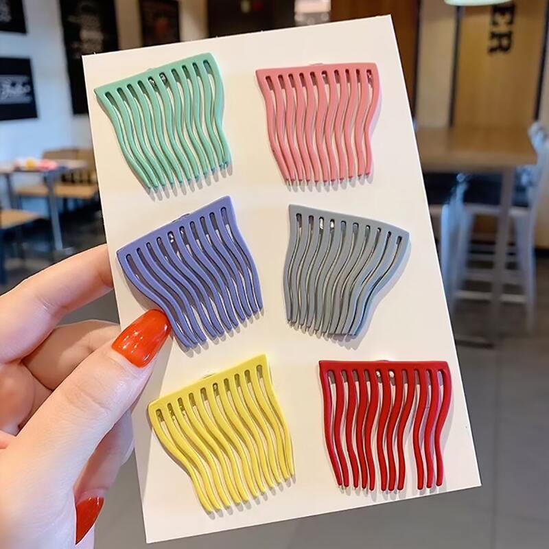 

6pcs Colorful Hair Clip, Multicolor