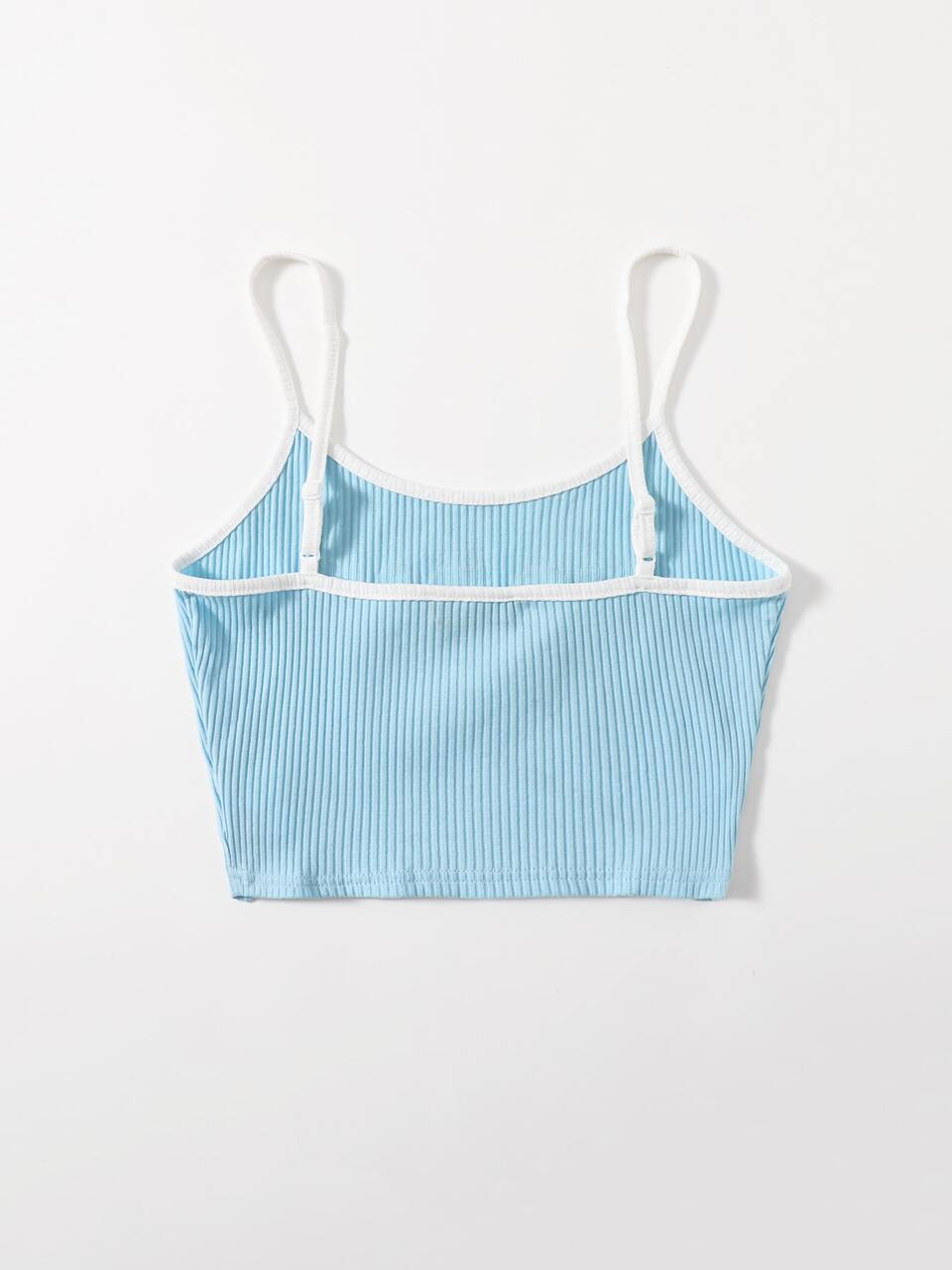 Slogan Graphic Rib-knit Ringer Cami Top