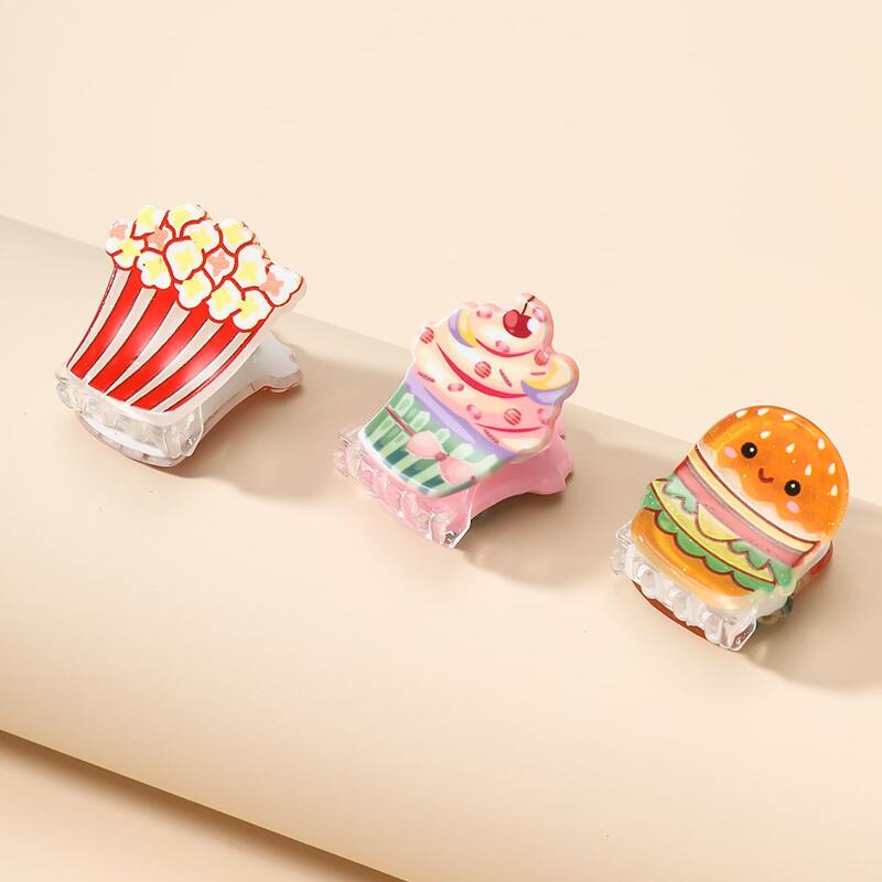 

3pcs Cartoon Hair Claw, Multicolor