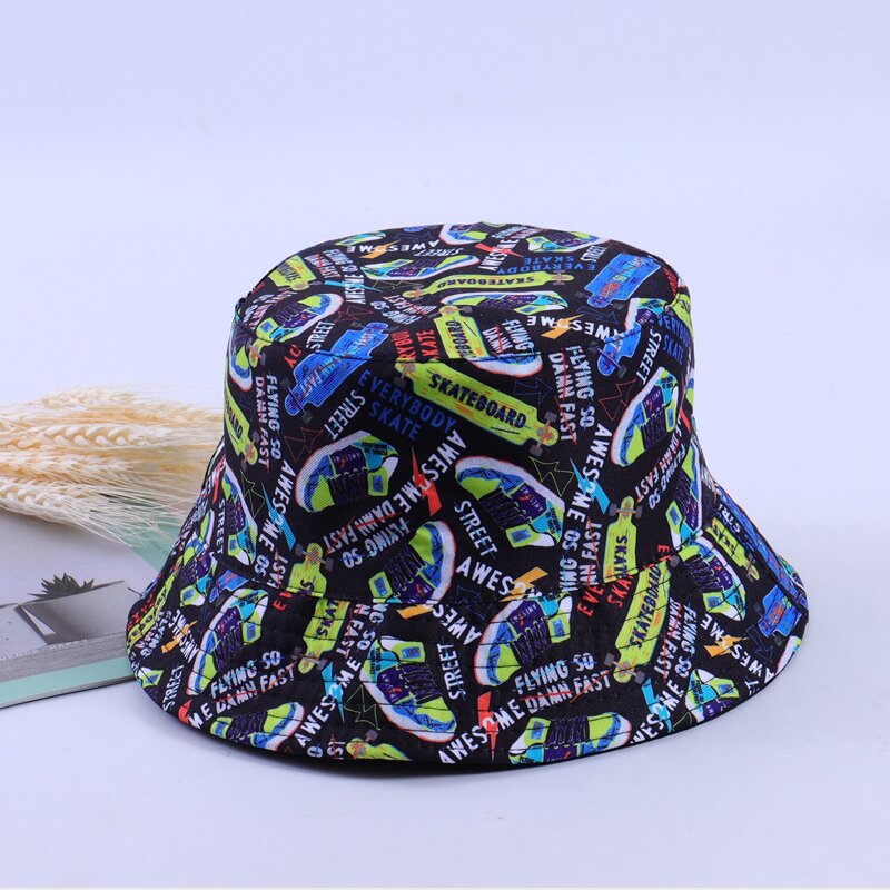 

Letter Graphic Bucket Hat, Multicolor