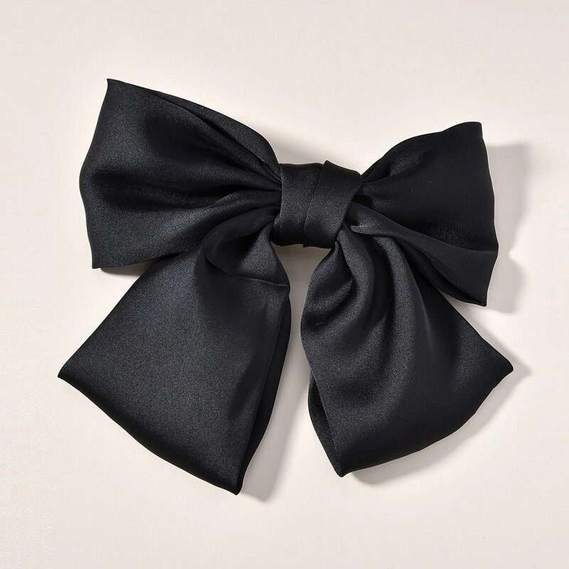

Solid Bow Hair Clip, Black