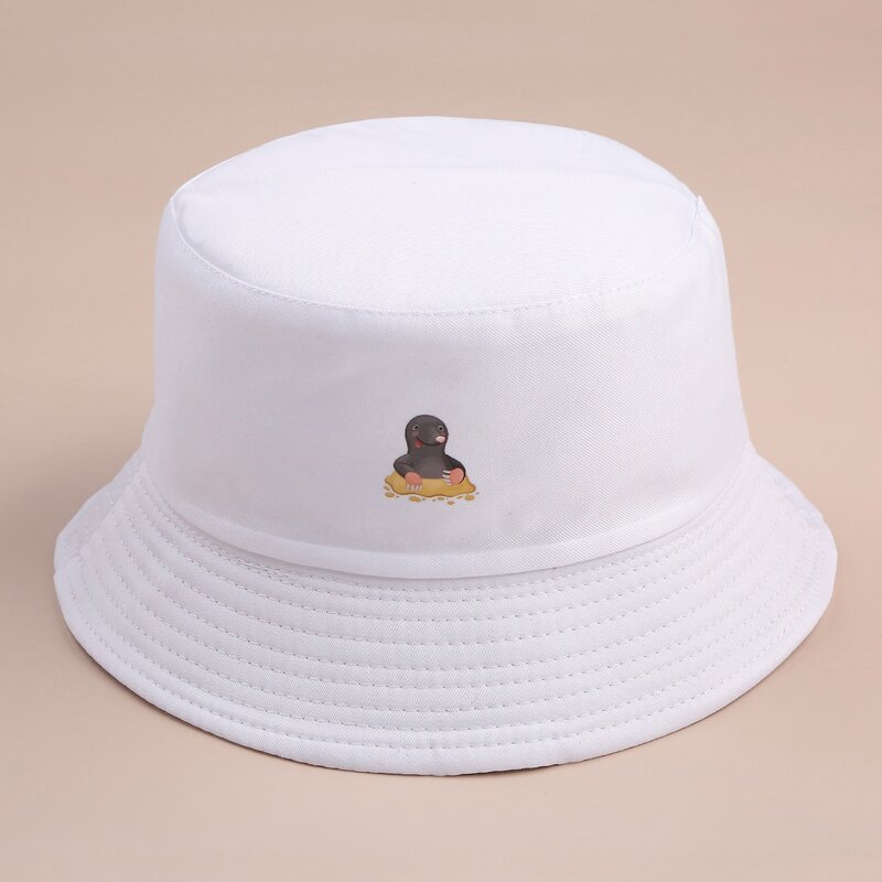 

Cartoon Graphic Bucket Hat, White