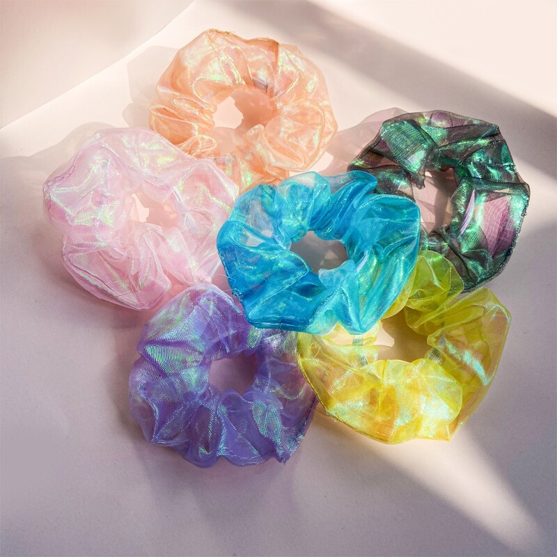 

6pcs Colorful Scrunchie, Multicolor
