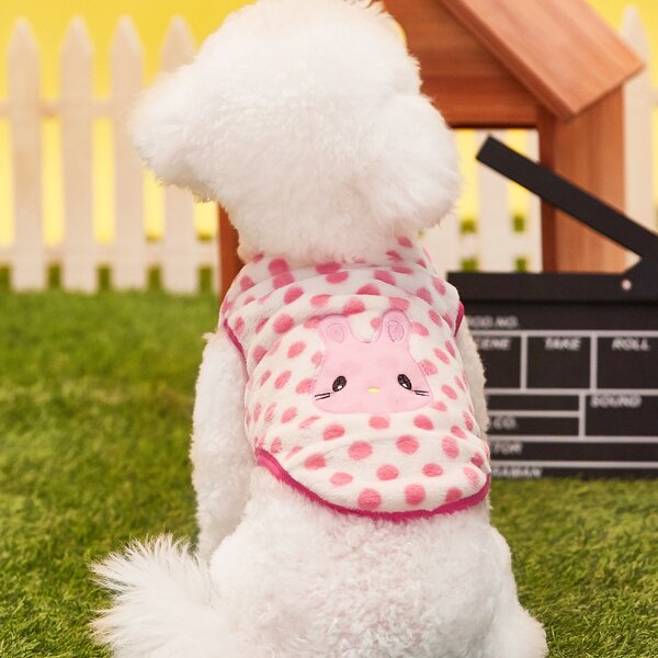 

Rabbit & Polka Dot Pattern Pet Tank, Pink