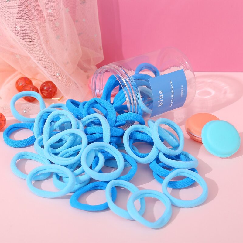 

50pcs Solid Hair Tie, Blue