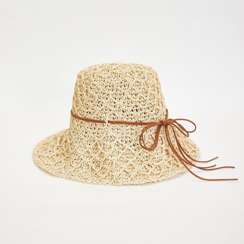 

Solid Straw Hat, Beige