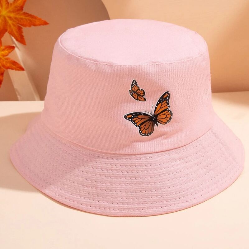 

Butterfly Print Bucket Hat, Pink