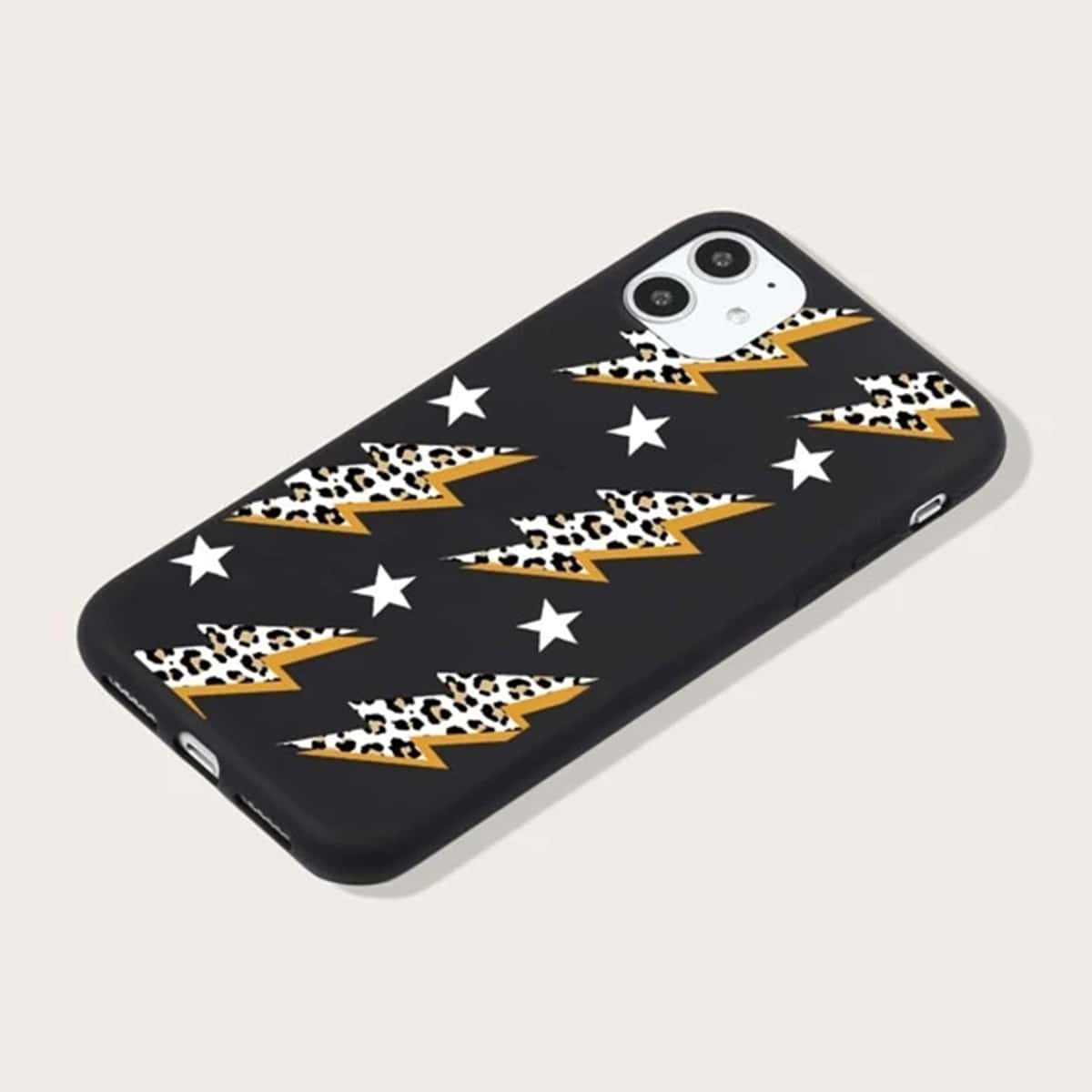 

Leopard Lightning Print Phone Case, Black
