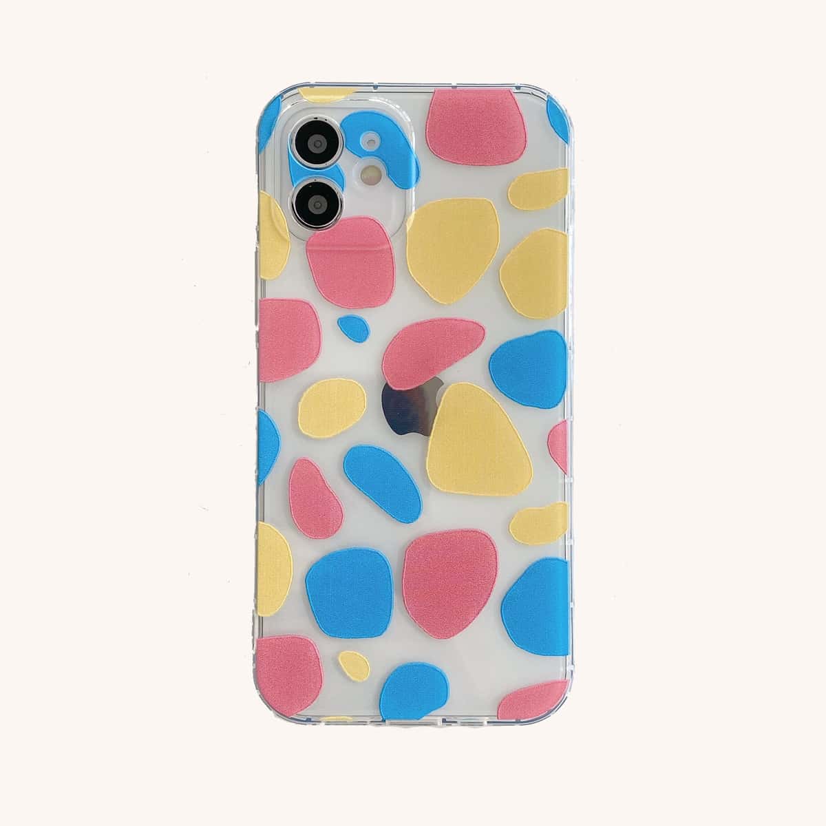 

Colorful Cow Print Clear Phone Case, Multicolor