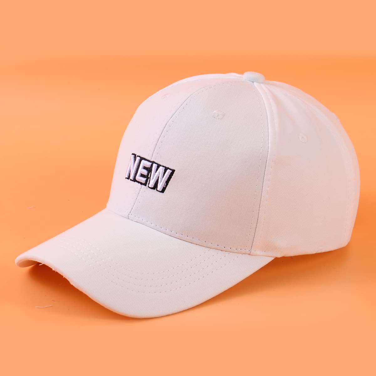 

Letter Embroidered Baseball Cap, White