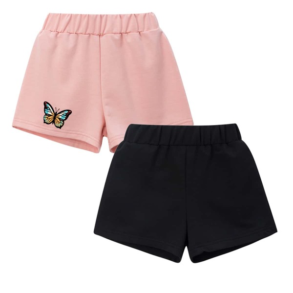 

Toddler Girls 2pcs Butterfly Print Shorts, Multicolor