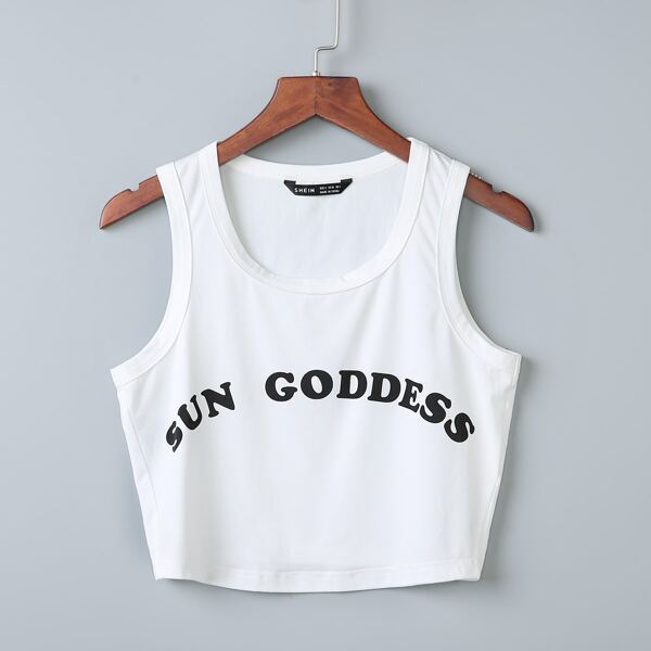 

Letter Graphic Tank Top, White