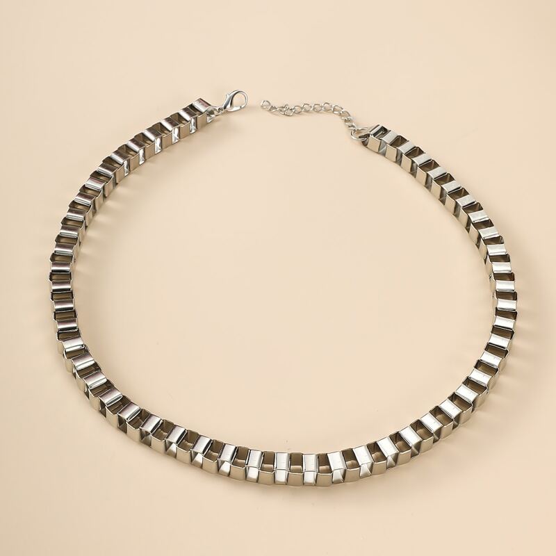 

1pc Chunky Chain Necklace, Silver