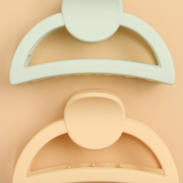

2pcs Solid Hair Claw, Multicolor
