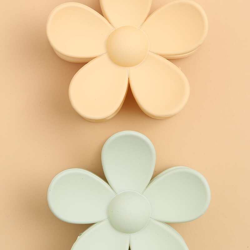 

2pcs Flower Design Hair Claw, Multicolor