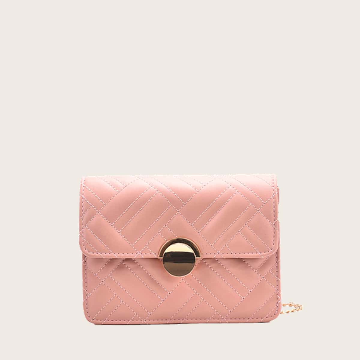 

Quilted Chain Crossbody Bag, Baby pink