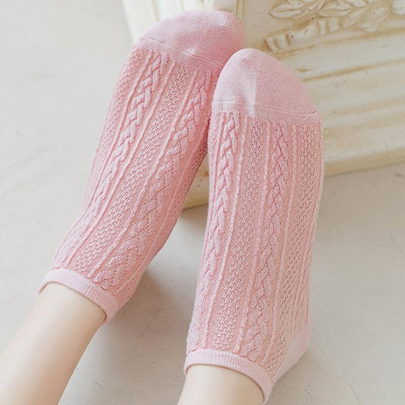 

1pair Solid Ankle Socks, Pink