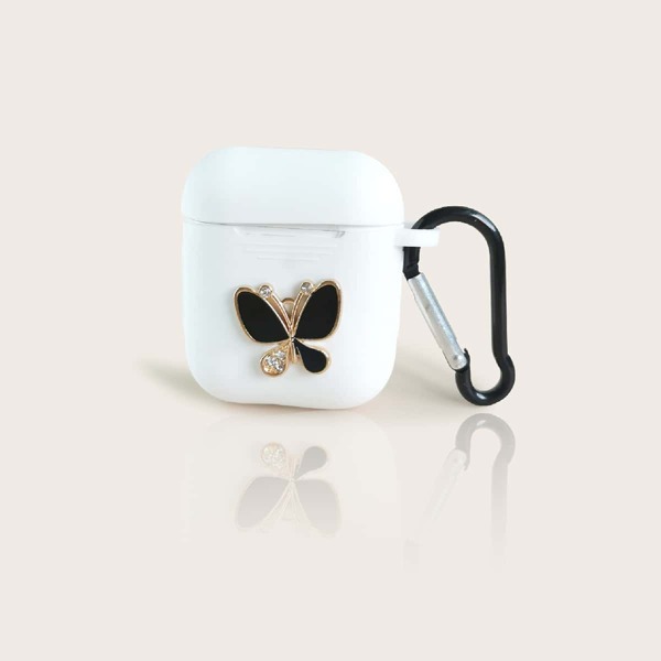

Чехол для Airpods с бабочкой, Белый
