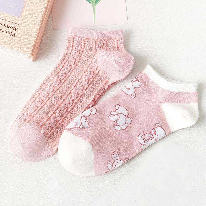

2pairs Cartoon Graphic Ankle Socks, Multicolor