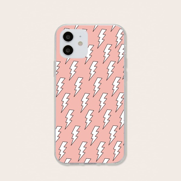 

Lightning Pattern Phone Case, Pink