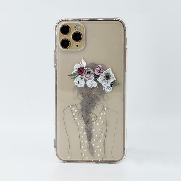 

Girl Pattern Clear Phone Case, Multicolor