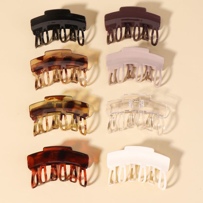 

8pcs Acrylic Hair Claw, Multicolor