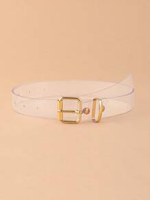 Geo Buckle Clear Belt - Clear - View 1