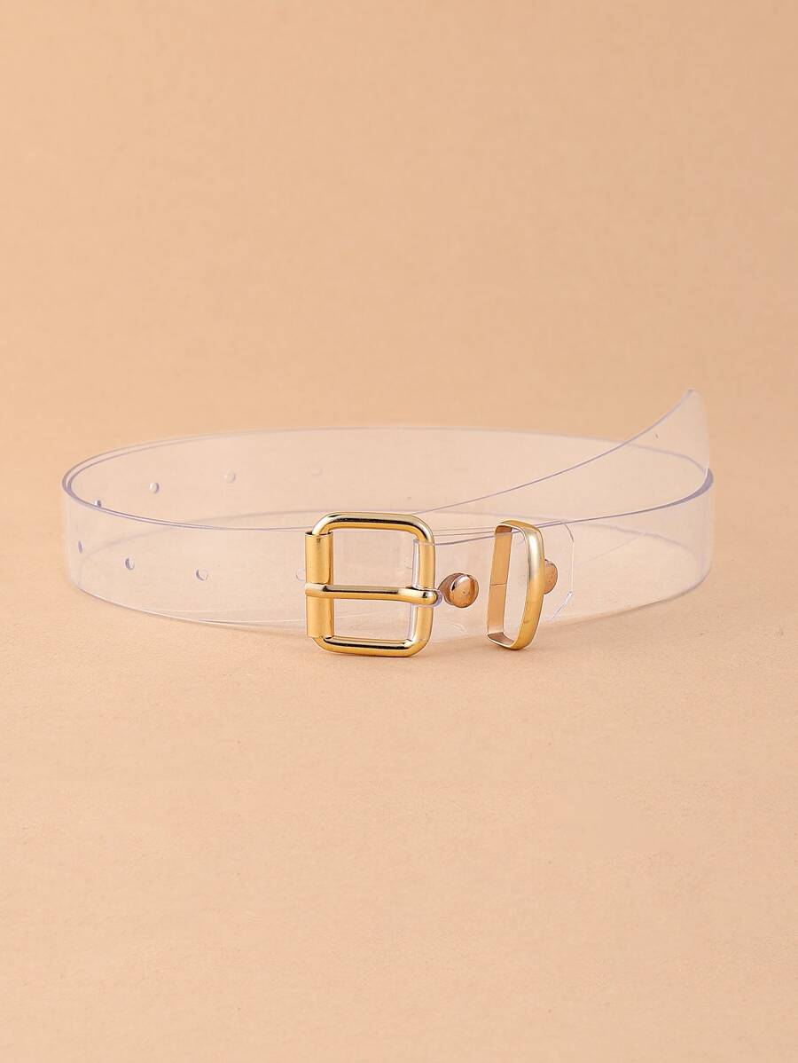 Geo Buckle Clear Belt - Clear - View 1