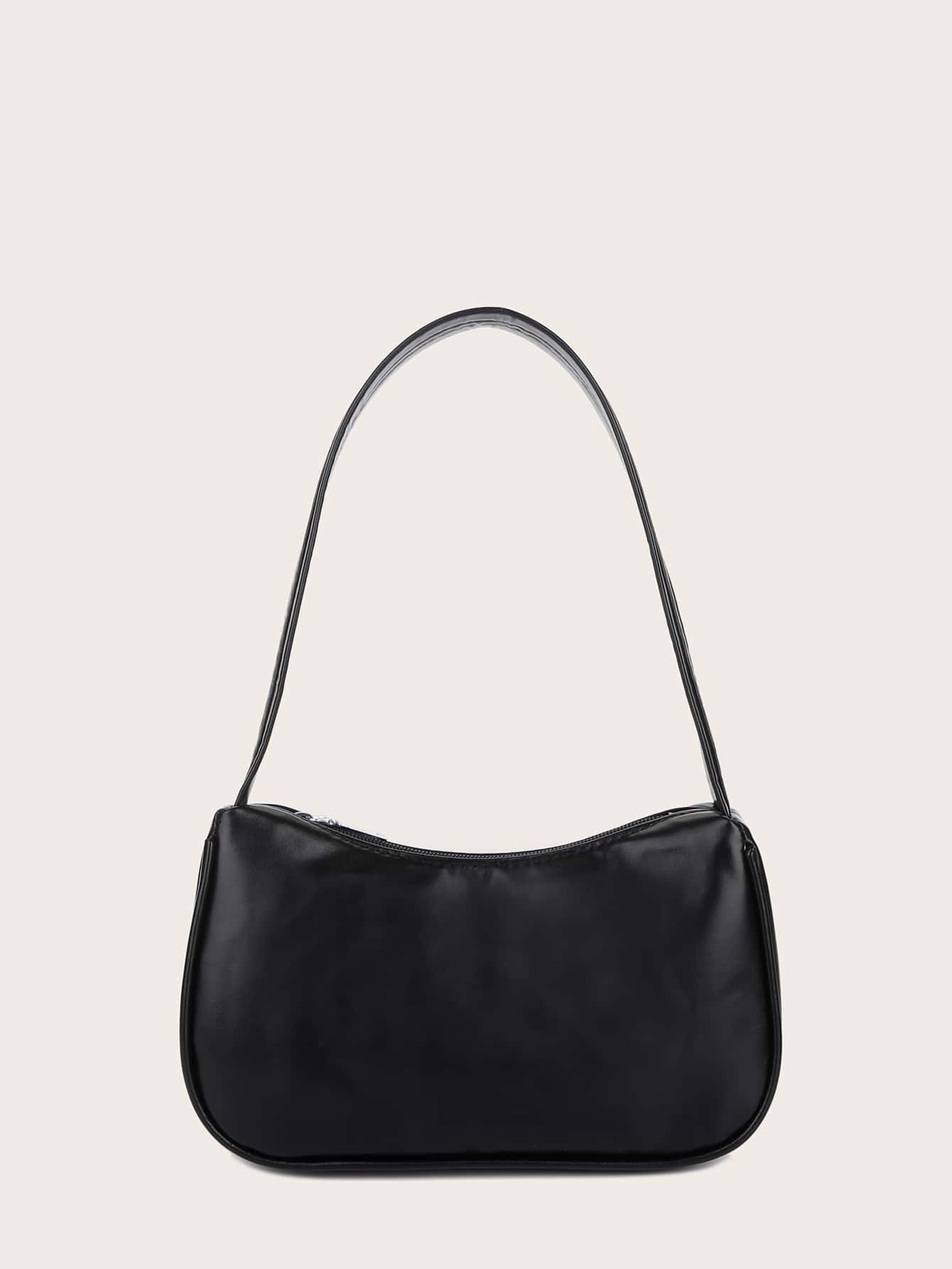 Minimalist Shoulder Bag - Black - View 1
