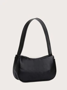 Minimalist Shoulder Bag - Black - View 2