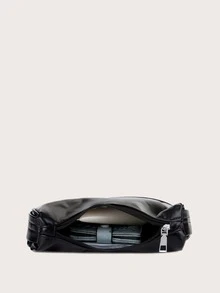 Minimalist Shoulder Bag - Black - View 3