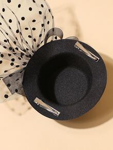 Mũ lưới trang trí tóc kẹp - màu đen - Xem 3