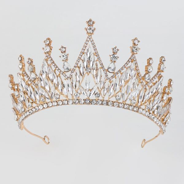 

Rhinestone Crown Design Headband, Gold