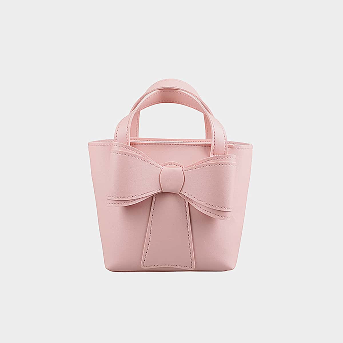 

Solid Bow Satchel Bag, Baby pink
